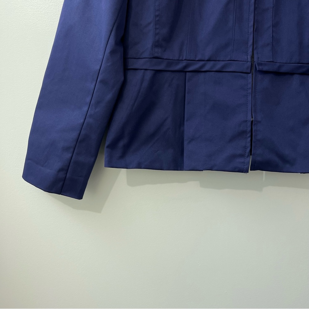Cynthia Rowley Dark Blue Zip Up Peplum Jacket - Picture 5 of 8